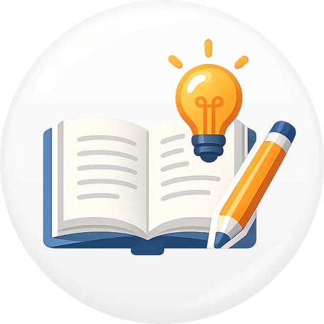 Runder Button mit der Aufschrift "MODERN GEDACHT" und einer stilisierten Glühbirne.