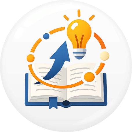 Runder Button mit der Aufschrift "MODERN GEDACHT" und einer stilisierten Glühbirne.